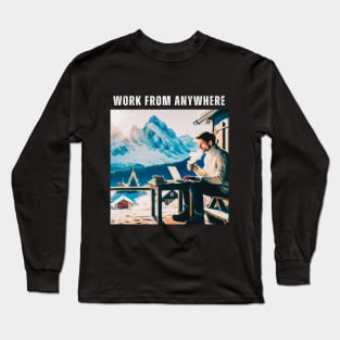 Work From Anywhere - Mountains and Snow Long Sleeve T-Shirt